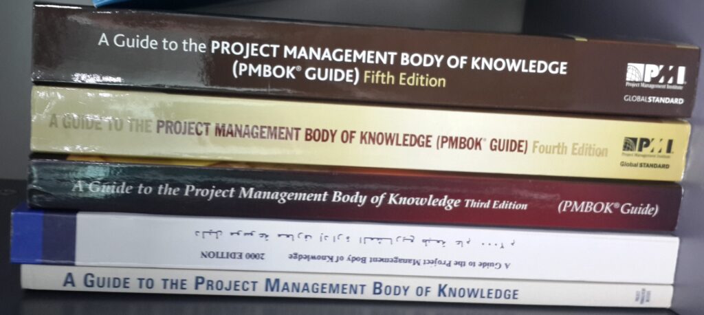 Various editions of the PMBOK Guide