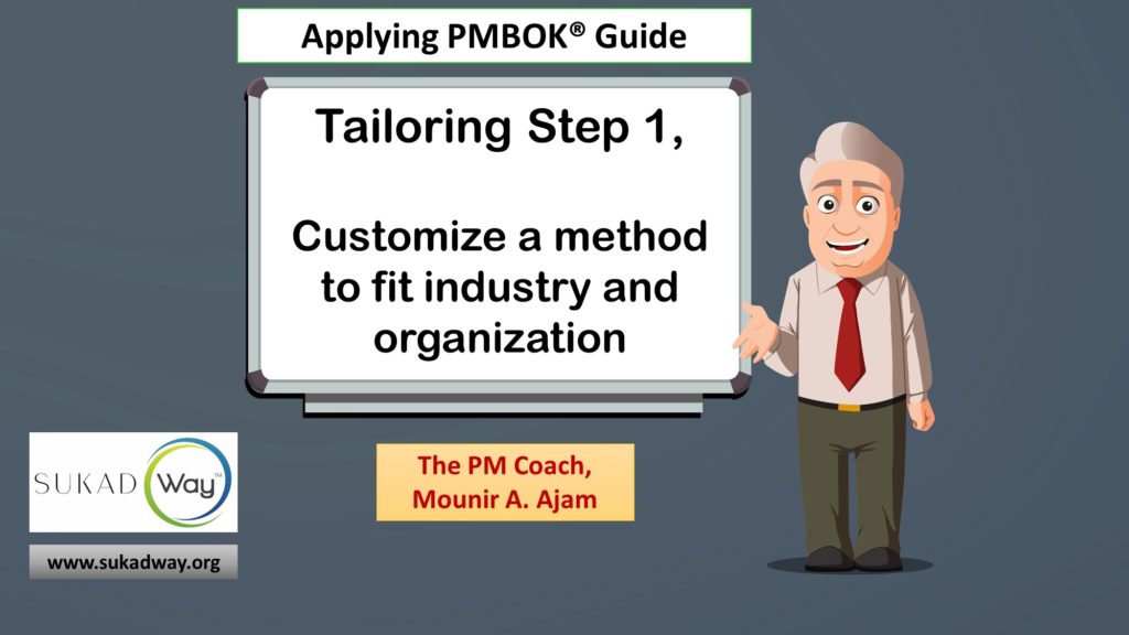 Tailoring Step 1: Customize to industry and organization | tailored project management methods